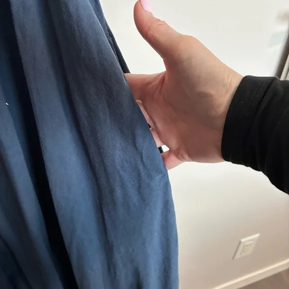 Joe Fresh Navy Linen Blend Maxi Dress with Cross-Strap and open Back - Picture 5 of 10